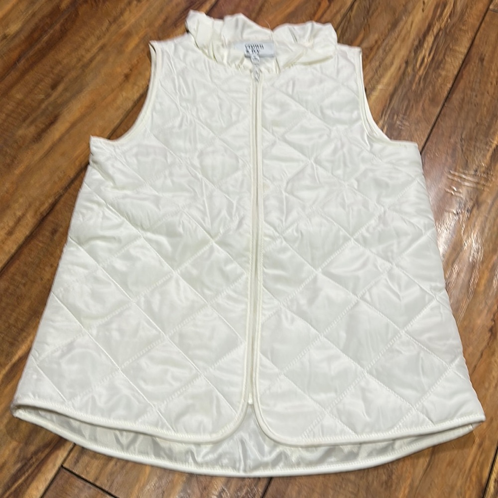 Crown and Ivy cream ivory thin puffer vest